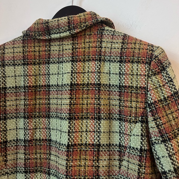 ▪️sold▪️vintage green plaid coat gruppo americano mid length jacket - Picture 7 of 11